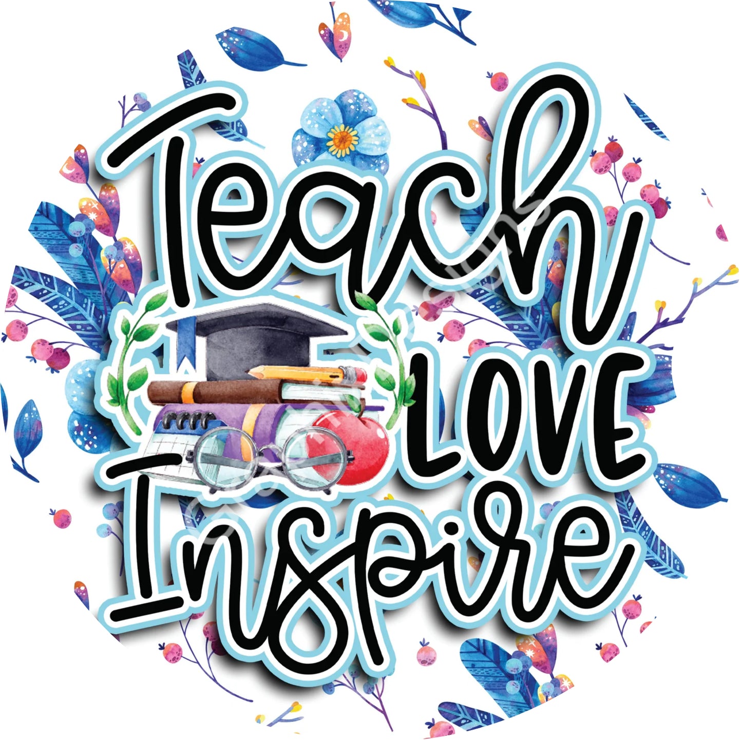 Teach Love Inspire Car Coaster Template PNG Instant Download Digital File